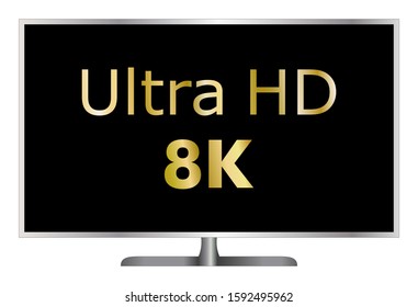 Ultra HD 8K technology television icon. TV vector illustration.