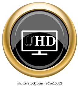 Ultra HD icon. Internet button on white  background. EPS10 Vector. 