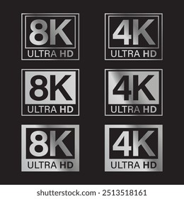 ultra hd silver icon logo symbol vector design illustration