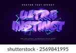 Ultra instinct 3d editable vector text effect, with thunder blade light concept.