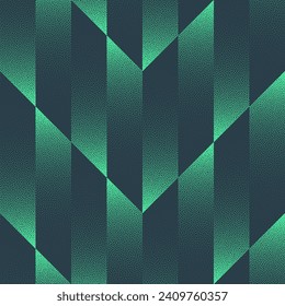 Ultra Modern Checkered Chevron Vector Seamless Pattern Trend Turquoise Abstract Background. Half Tone Art Illustration for Textile. Endless Graphical Mint Green Abstraction Wallpaper Dot Work Texture