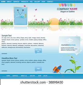 ultra modern web site vector template, editable layer design