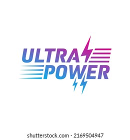 ultra power logo. logo design for energy, company, business. ultra power and lightning symbols