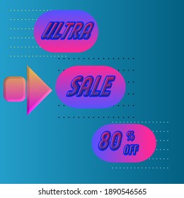 Ultra Sale bright banner design, vector illustration