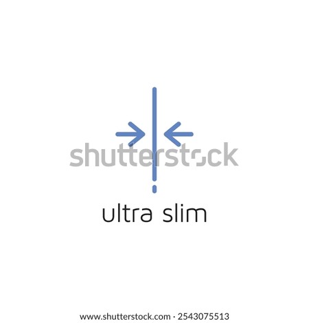 Ultra slim symbol vector illustration on white background. Suitable for business, technology, object and product label.