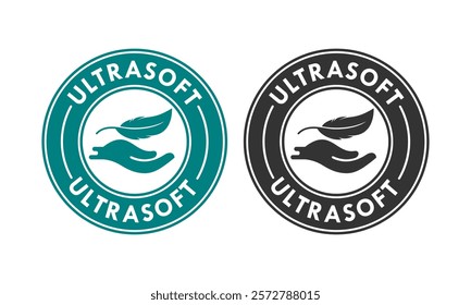 Ultra soft with feather logo vector design. Suitable for product label