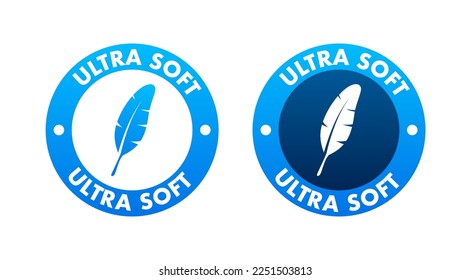 Ultra Soft icon. Bird Feather. Vector stock illustration.