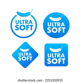 Ultra Soft icon. Bird Feather. Vector stock illustration.