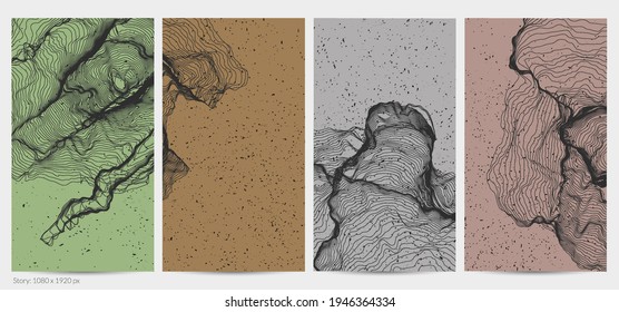 Ultra dünne Netzform. Abstrakte 3D-Computermodellierung der Wissenschaftsgeometrie. Futuristische Schallwelle, die mit zufälligen Teilchen interagiert. Mühselige, wachsende Textur auf flachem irdischem Hintergrund.