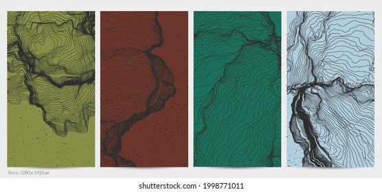 Ultra thin line net shape. Abstract 3D computer modeling science geometry. Futuristic sound wave interacting with random particles. Mold growing texture on flat earthly colored background.