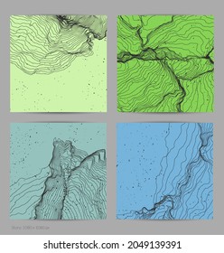 Ultra thin line net shape. Abstract 3D computer modeling science geometry. Futuristic sound wave interacting with random particles. Mold growing texture on flat earthly colored background.