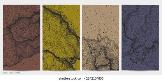 Ultra thin line net shape. Abstract 3D computer modeling science geometry. Futuristic sound wave interacting with random particles. Mold growing texture on flat earthly colored background.