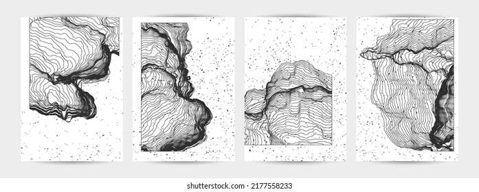 Ultra dünne Netzform. Abstrakte 3D-Computermodellierung der Wissenschaftsgeometrie. Futuristische Schallwelle, die mit zufälligen Teilchen interagiert. Malt wachsende Textur auf Weiß mit Grunge-Textur.