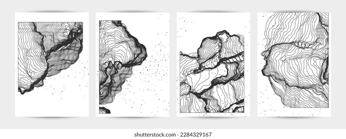 Ultra thin line net shape. Abstract 3D computer modeling science geometry. Futuristic sound wave interacting with random particles. Mold growing texture on white with grunge texture.