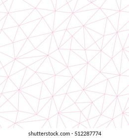 Ultra thin polygon square endless detail. Pink geometric seamless polygon pattern.