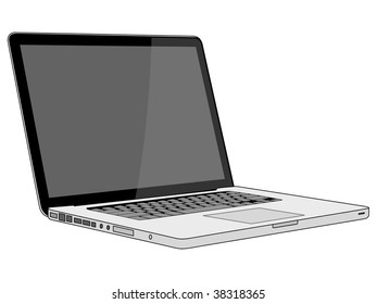 Ultra thin and stylish silver notebook. Vector