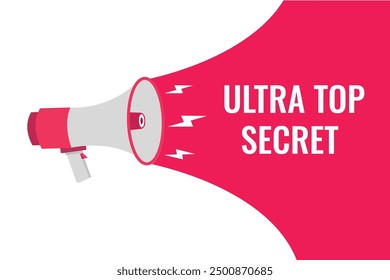 ultra top secret button, banner, label, template for website. ultra top secret text with colorful megaphone icon
