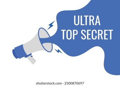 ultra top secret button, banner, label, template for website. ultra top secret text with colorful megaphone icon
