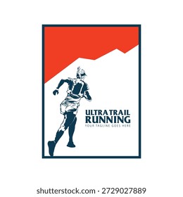 imagem vetorial do logotipo de execução do ultra trail