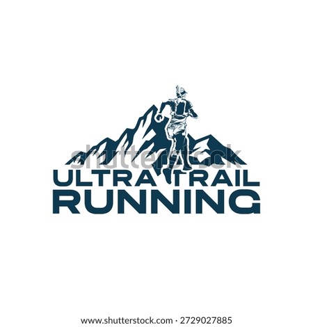 ultra trail run logo vector image