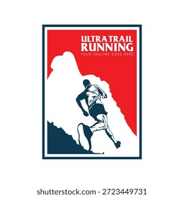 Imagen de diseño de carrera ultra trail para Vector de logotipo