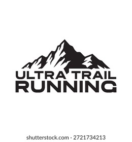ultra trail running design logo vector image