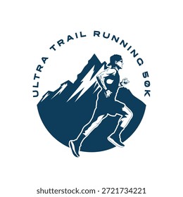 Imagen de Vector de logotipo de diseño Ultra Trail Running