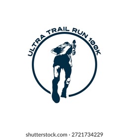 Imagen de Vector de logotipo de diseño Ultra Trail Running