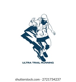 Imagen de Vector de logotipo de diseño Ultra Trail Running