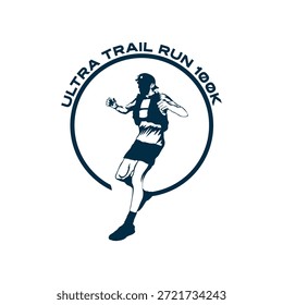 Imagen de Vector de logotipo de diseño Ultra Trail Running