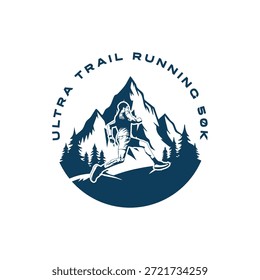Imagen de Vector de logotipo de diseño Ultra Trail Running