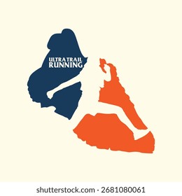 Ultra Trail running illustration vector background image