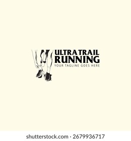 Ultra Trail running image background vector illustration on white background