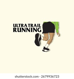 Ultra Trail imagem de execução de imagem de fundo vetor ilustração no fundo branco