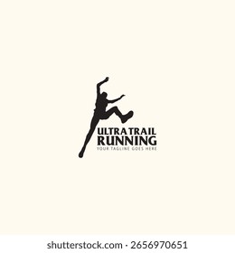 Ultra Trail running logo vector illustration on white background