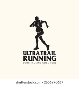 Ultra Trail running logo vector illustration on white background