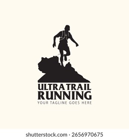 Ultra Trail-Logo, Vektorgrafik auf weißem Hintergrund
