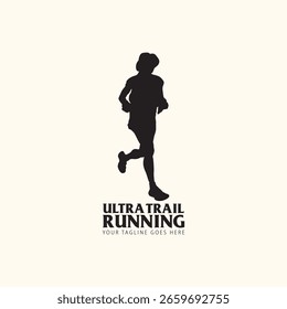 Ilustración vectorial de logotipo de carrera Ultra Trail sobre fondo blanco