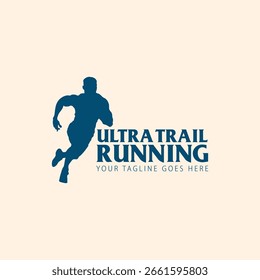 Ilustración vectorial de logotipo de carrera Ultra Trail sobre fondo blanco