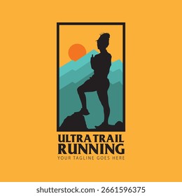 Ultra Trail-Logo, Vektorgrafik auf weißem Hintergrund
