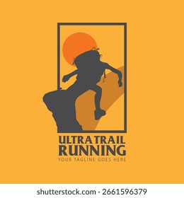 Ilustração do vetor do logotipo de execução Ultra Trail no fundo branco