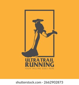 Ilustração do vetor do logotipo de execução Ultra Trail no fundo branco