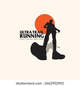 Ilustración vectorial de logotipo de carrera Ultra Trail sobre fondo blanco