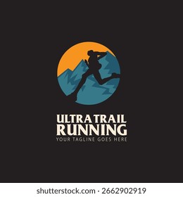 Ultra Trail-Logo, Vektorgrafik auf weißem Hintergrund