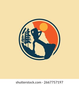 Ultra Trail-Logo, Vektorgrafik auf weißem Hintergrund