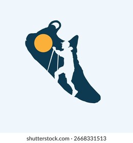 Ultra Trail running logo vector illustration on white background