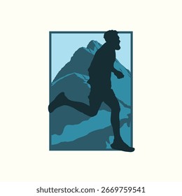 Ilustração do vetor do logotipo de execução Ultra Trail no fundo branco