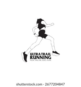 Ilustración vectorial de logotipo de carrera Ultra Trail sobre fondo blanco