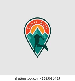 Ilustración vectorial de logotipo de carrera Ultra Trail sobre fondo blanco