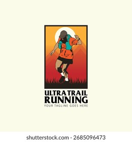 Ilustração do vetor do logotipo de execução Ultra Trail no fundo branco